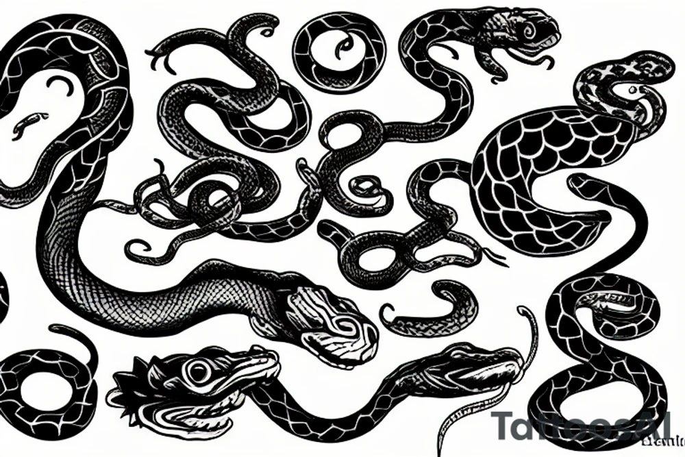 flames and snakes tattoo idea
