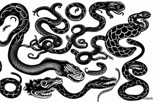 flames and snakes tattoo idea