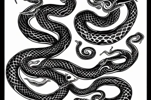 flames and snakes tattoo idea