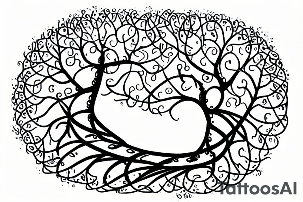 Dna helix extending to tree of life tattoo idea