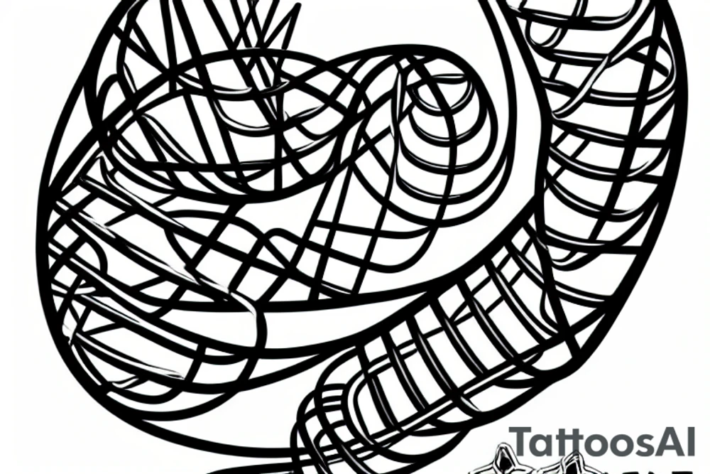Abstract Dna helix extending to tree of life tattoo idea