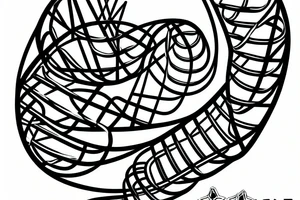 Abstract Dna helix extending to tree of life tattoo idea
