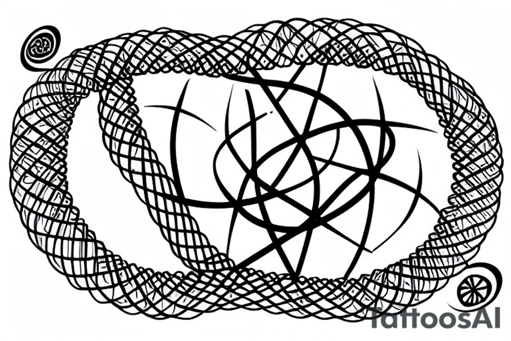 Abstract Dna helix extending to tree of life tattoo idea