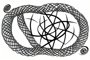 Abstract Dna helix extending to tree of life tattoo idea