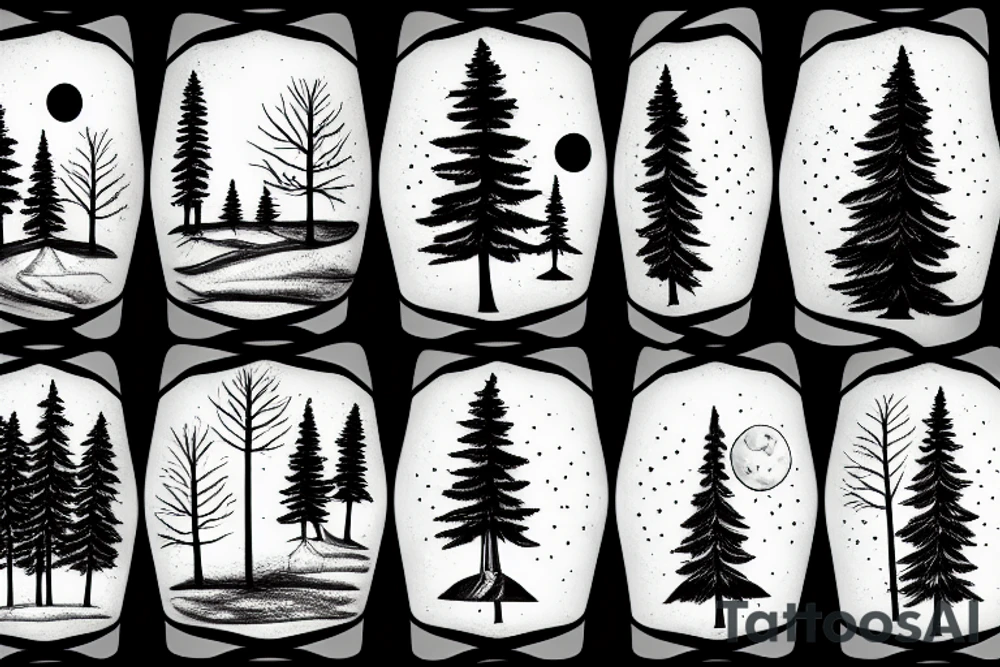trees on the horizon with a tent and moon tattoo idea trees on the horizon with a tent and moon tattoo idea