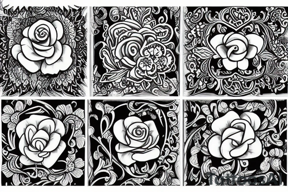 tudor rose inside a flag tattoo idea