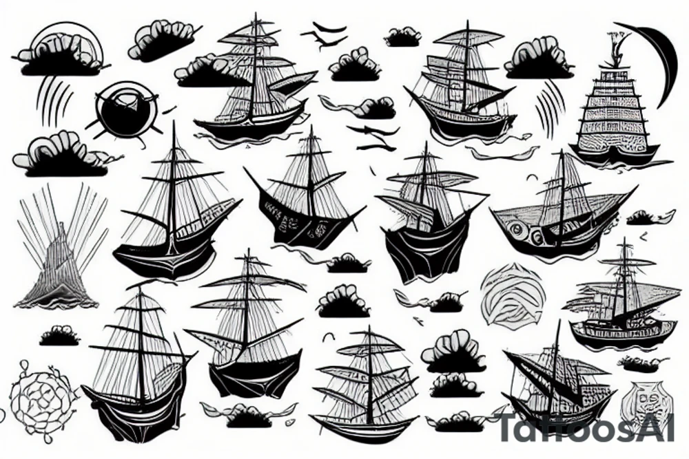 old ship in a storm tattoo idea