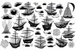 old ship in a storm tattoo idea