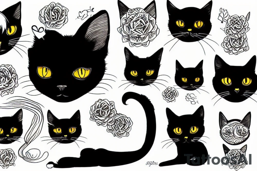 black cats tattoo idea