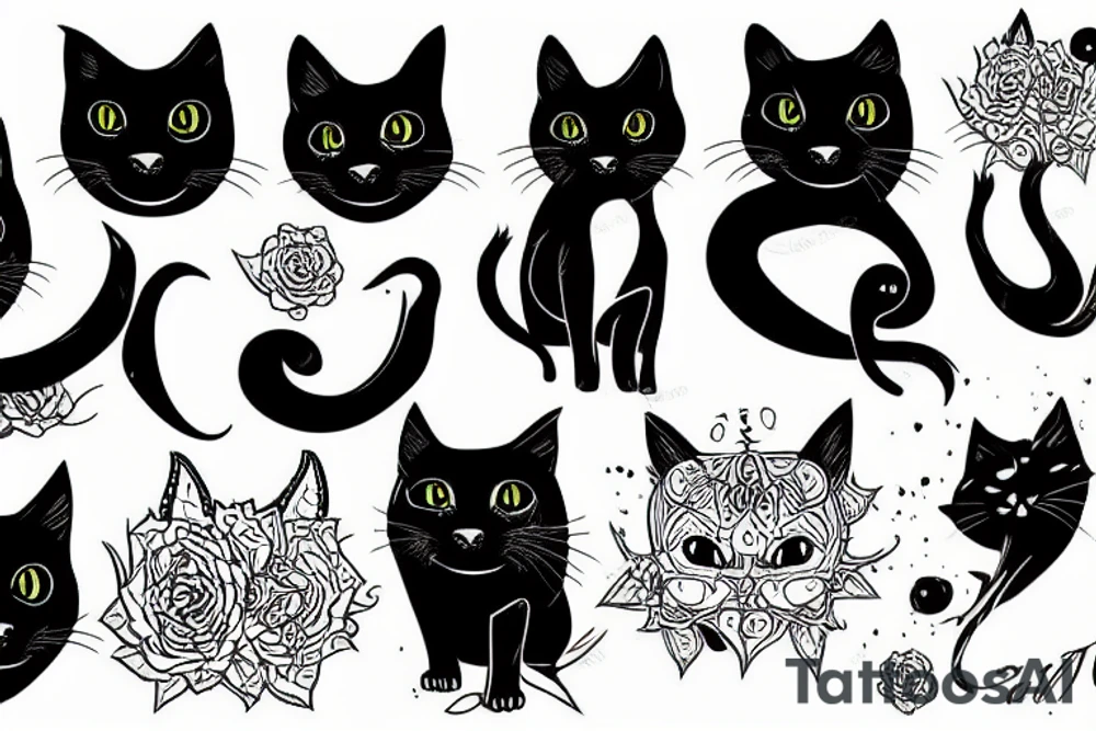 black cats tattoo idea
