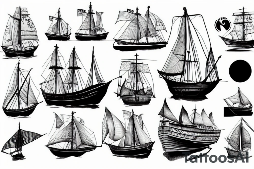 old ship in a storm tattoo idea