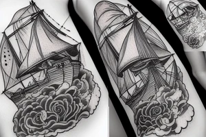 old ship in a storm tattoo idea