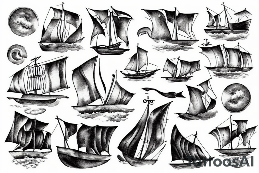 old ship in a storm tattoo idea