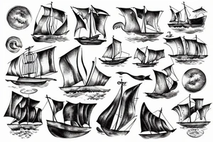 old ship in a storm tattoo idea