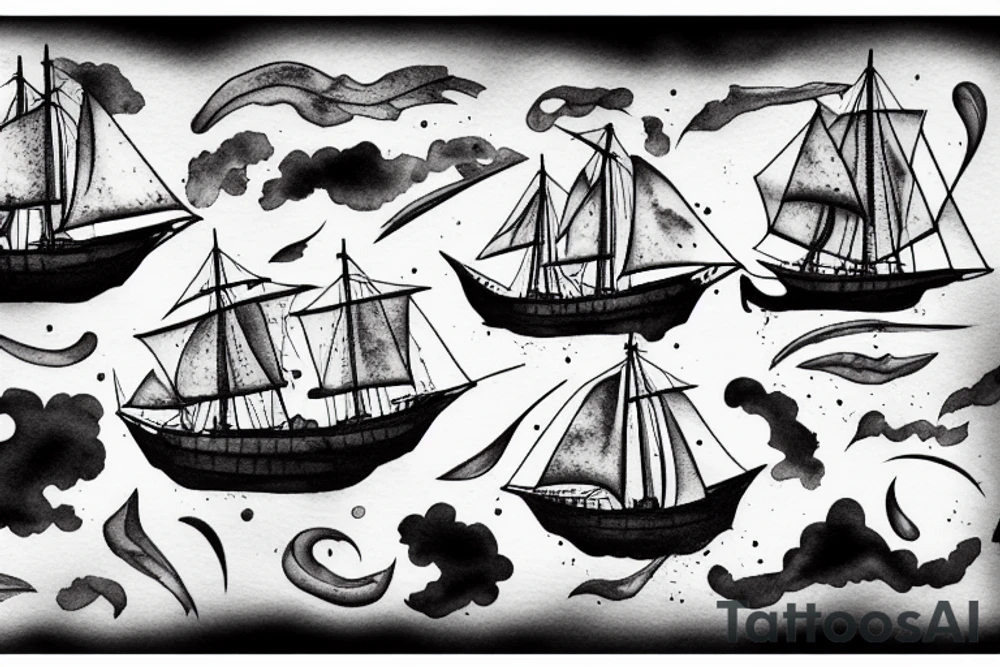 old ship in a storm tattoo idea