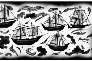 old ship in a storm tattoo idea