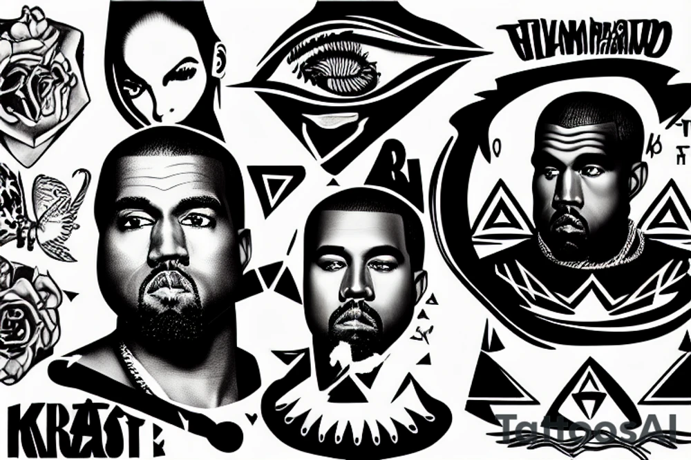 kanye west leading an illuminati meeting tattoo idea