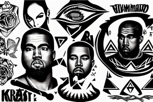 kanye west leading an illuminati meeting tattoo idea