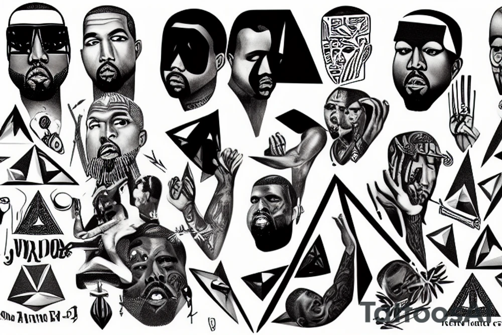 kanye west leading an illuminati meeting tattoo idea