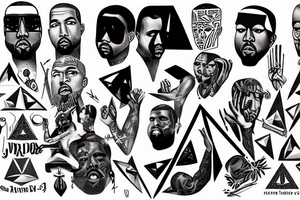 kanye west leading an illuminati meeting tattoo idea