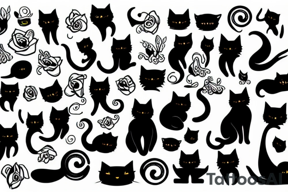 black cats tattoo idea