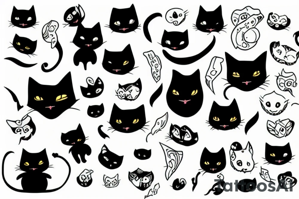 black cats tattoo idea