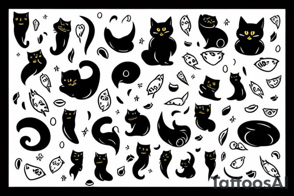 black cats tattoo idea