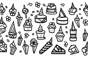 birthday cake with candles and confetti tattoo idea