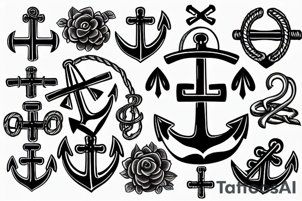 Anchor cross tattoo idea