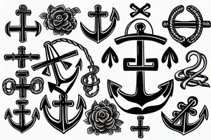 Anchor cross tattoo idea