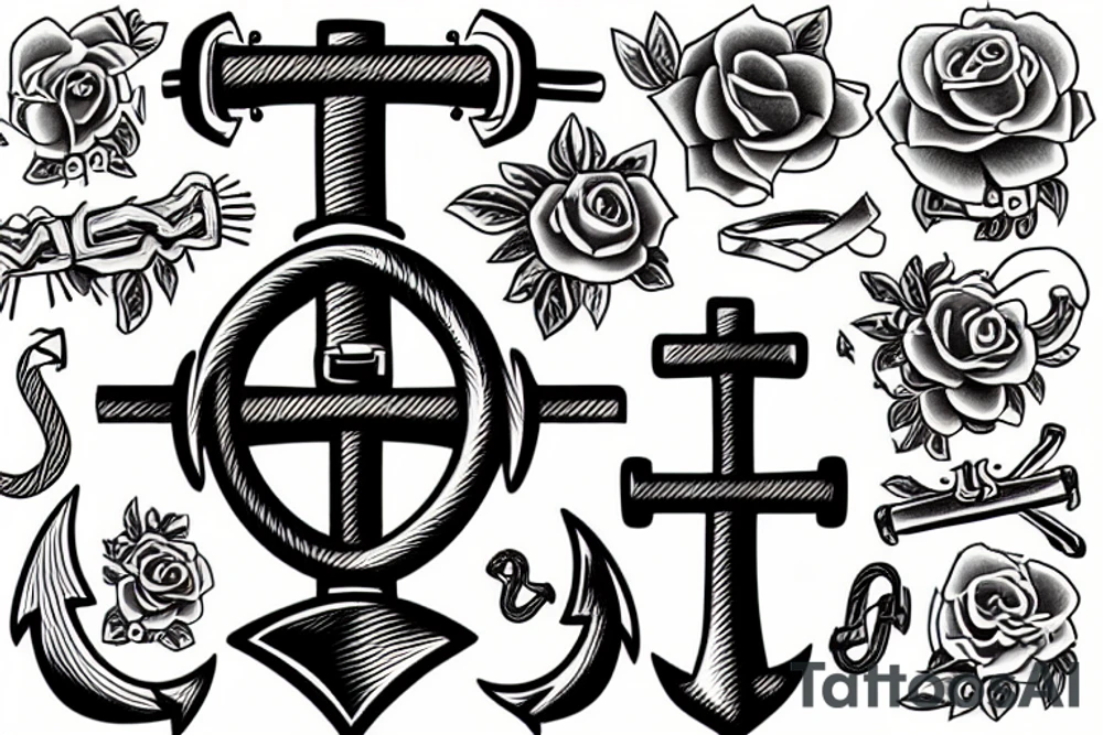 Anchor cross tattoo idea