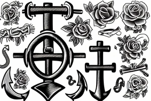 Anchor cross tattoo idea