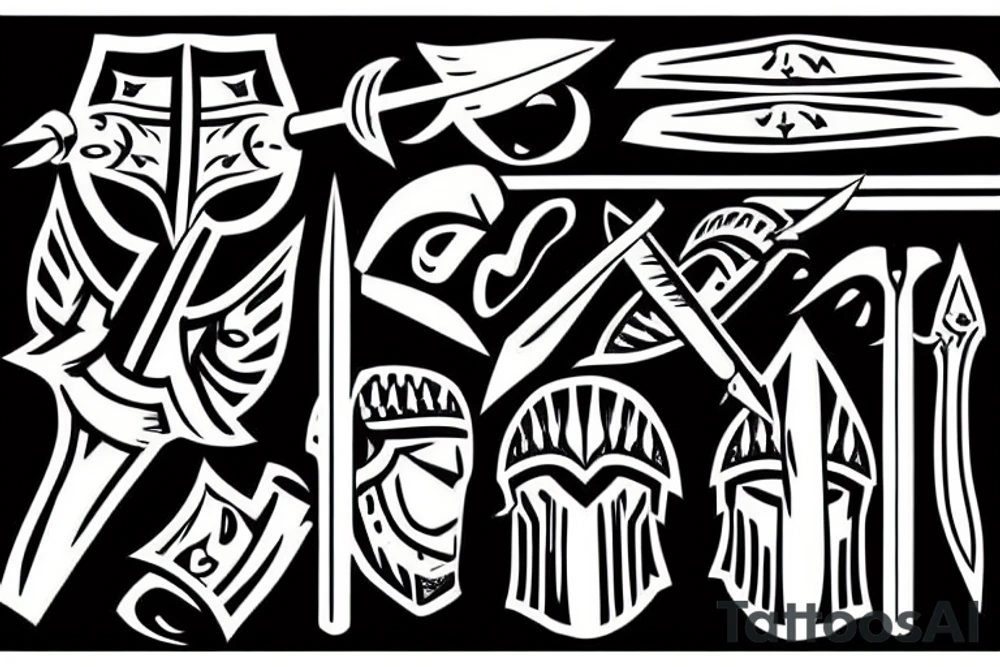 spartan with spear tattoo idea