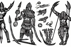 spartan with spear tattoo idea