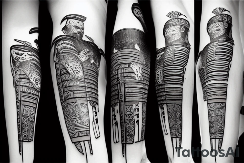modern samurai tattoo idea