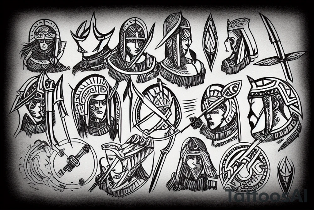 spartan with spear tattoo idea