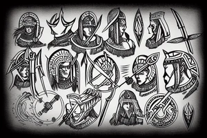 spartan with spear tattoo idea