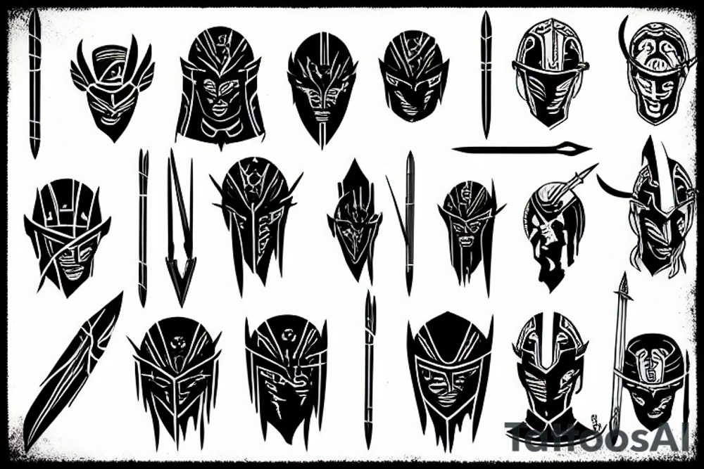spartan with spear tattoo idea