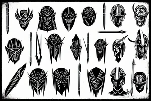 spartan with spear tattoo idea