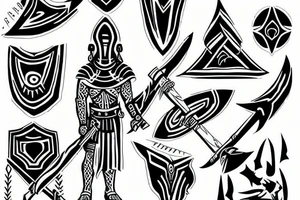 spartan with spear tattoo idea