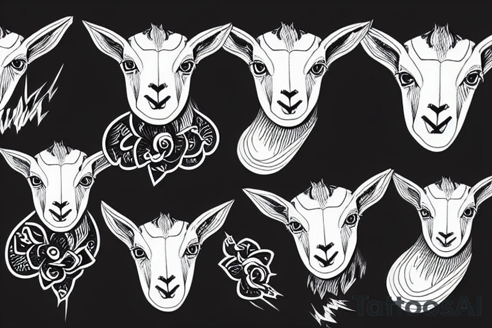 a goat in the shape of a mountain tattoo idea