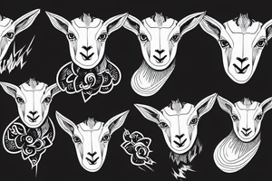 a goat in the shape of a mountain tattoo idea