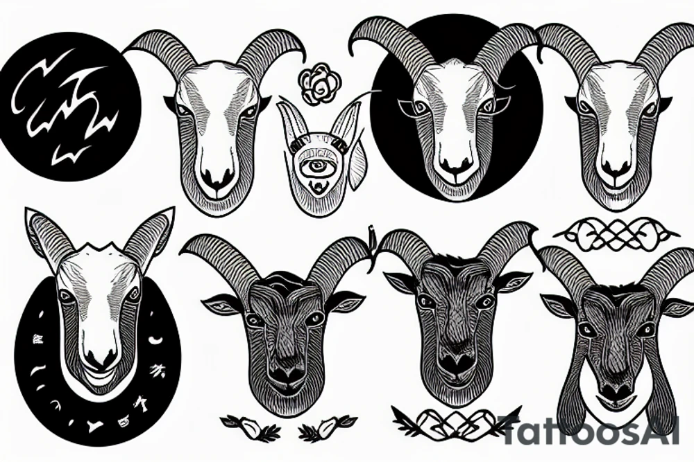 a goat in the shape of a mountain tattoo idea