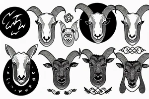 a goat in the shape of a mountain tattoo idea