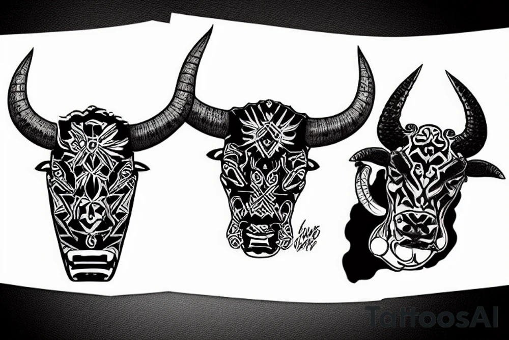 matador and a bull, fighting tattoo idea