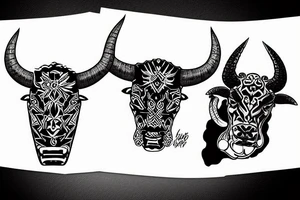 matador and a bull, fighting tattoo idea