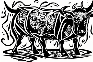 matador and a bull, fighting tattoo idea