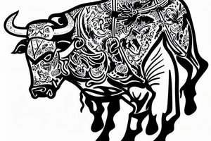 bullfighter and a bull, fighting tattoo idea