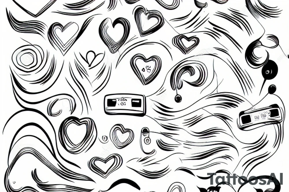heart monitor line that turns into a wave tattoo idea