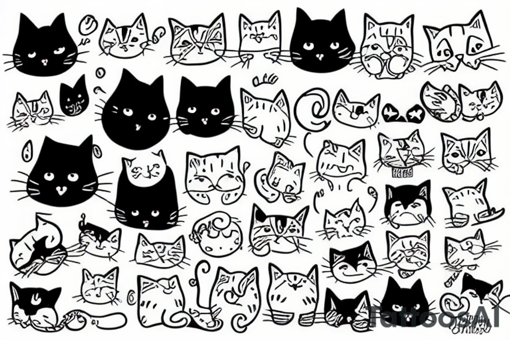 silly cat fluffy tattoo idea
